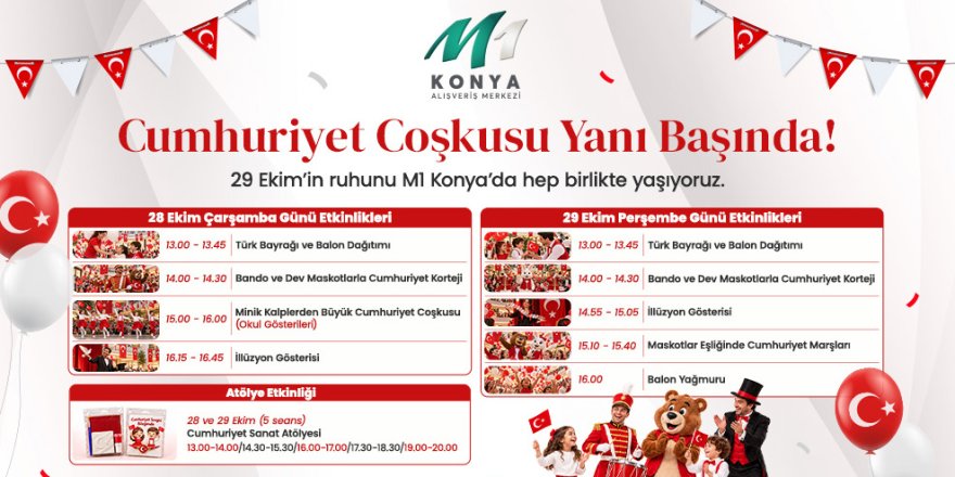 M1 Konya AVM'den Cumhuriyet Bayramı Kutlaması