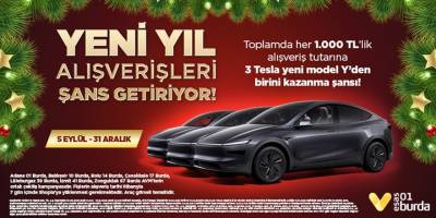 01 Burda AVM’de 3 Tesla Model Y’den birini kazanma şansı