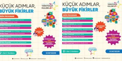 İstanbul Cevahir Yaratıcılık Kulübü Ekim Programı